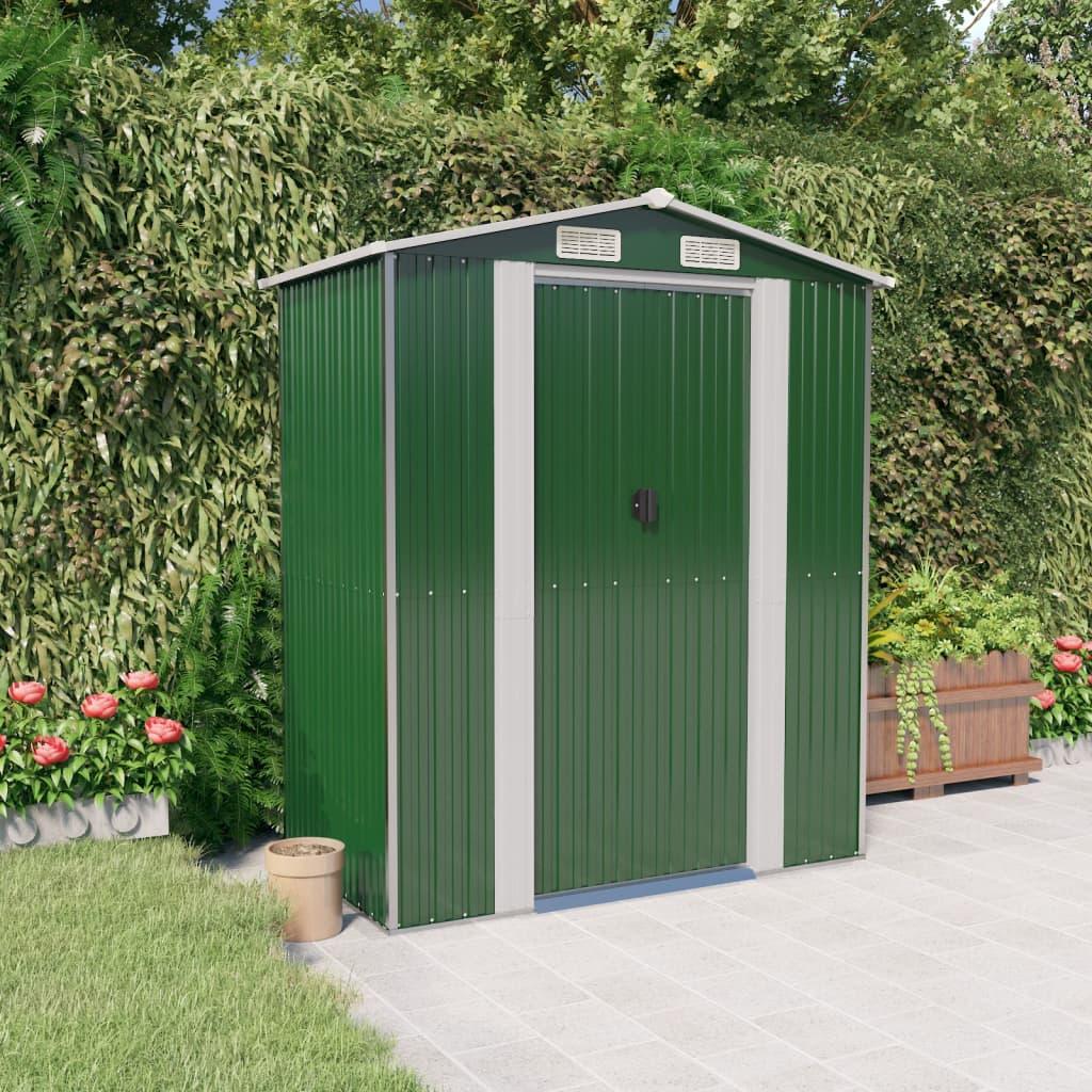 Garden Shed Green 75.6"x42.5"x87.8" Galvanized Steel at Set Shop and Smile