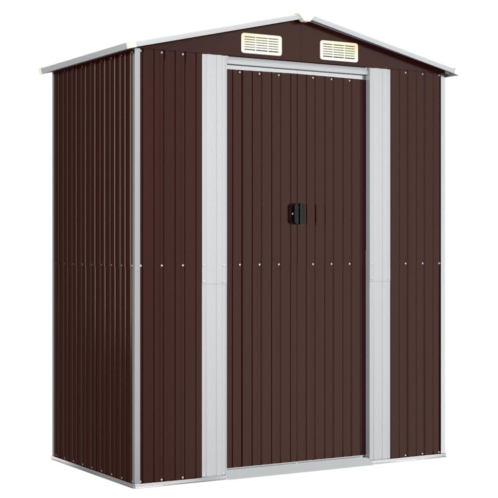 Garden Shed Dark Brown 75.6"x42.5"x87.8" Galvanized Steel at Set Shop and Smile