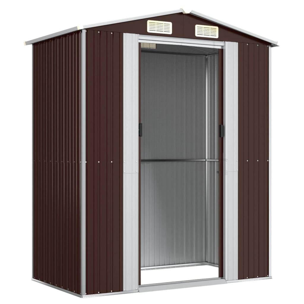 Garden Shed Dark Brown 75.6"x42.5"x87.8" Galvanized Steel at Set Shop and Smile