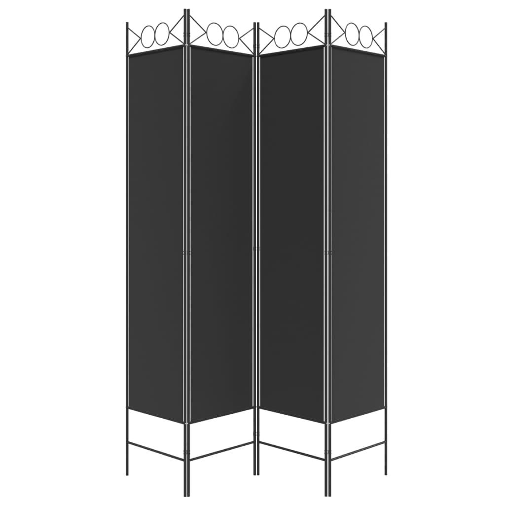 4-Panel Room Divider Black 63"x78.7" Fabric at Set Shop and Smile