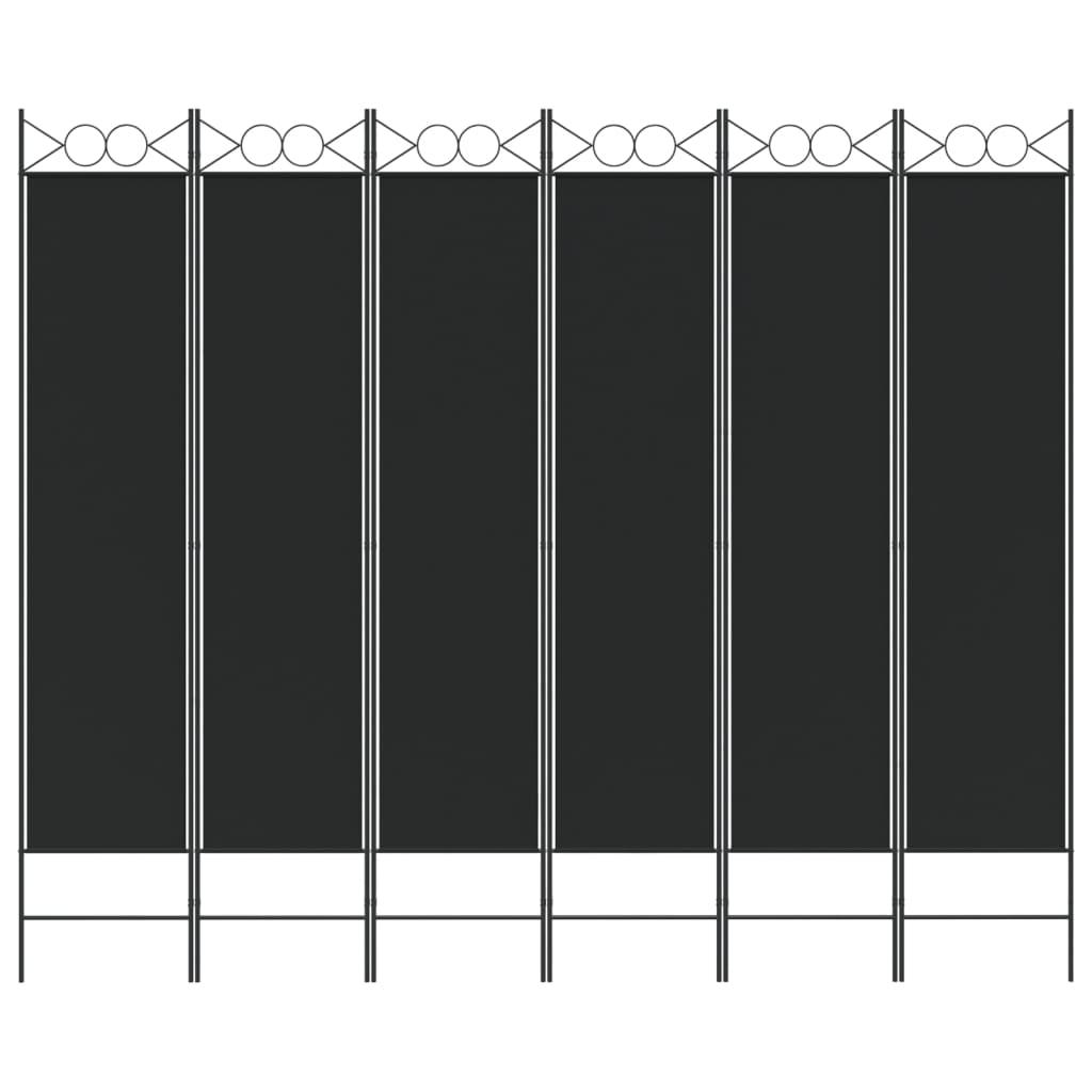 6-Panel Room Divider Black 94.5"x78.7" Fabric at Set Shop and Smile