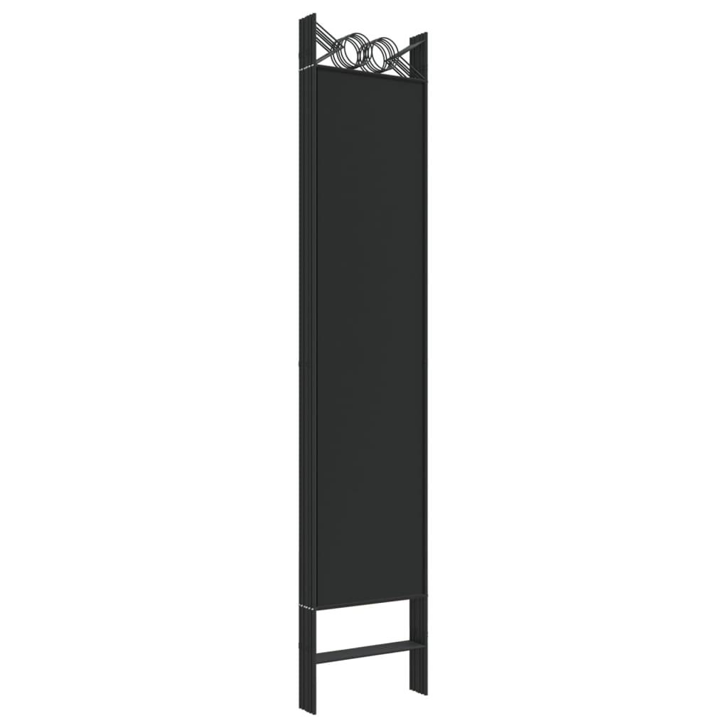 6-Panel Room Divider Black 94.5"x78.7" Fabric at Set Shop and Smile