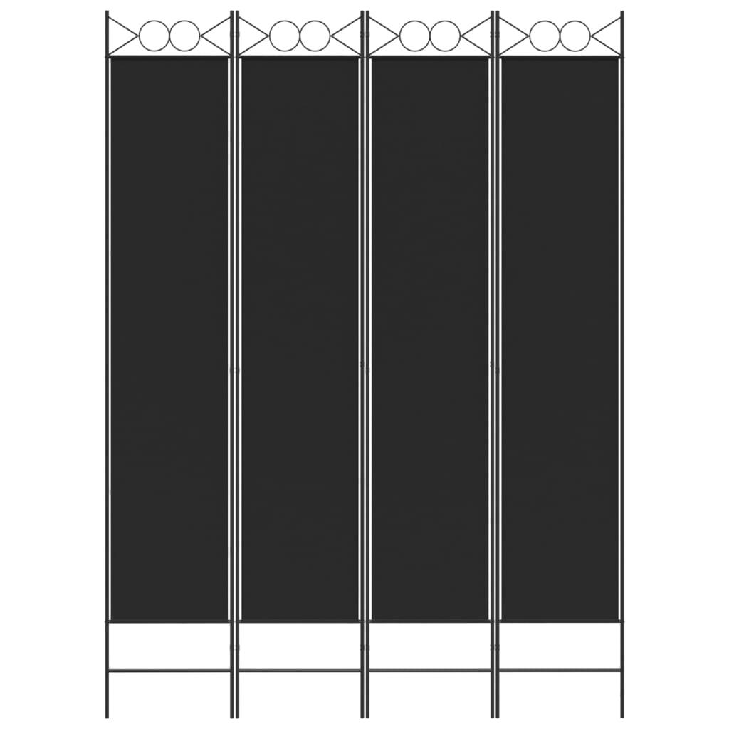 4-Panel Room Divider Black 63"x86.6" Fabric at Set Shop and Smile