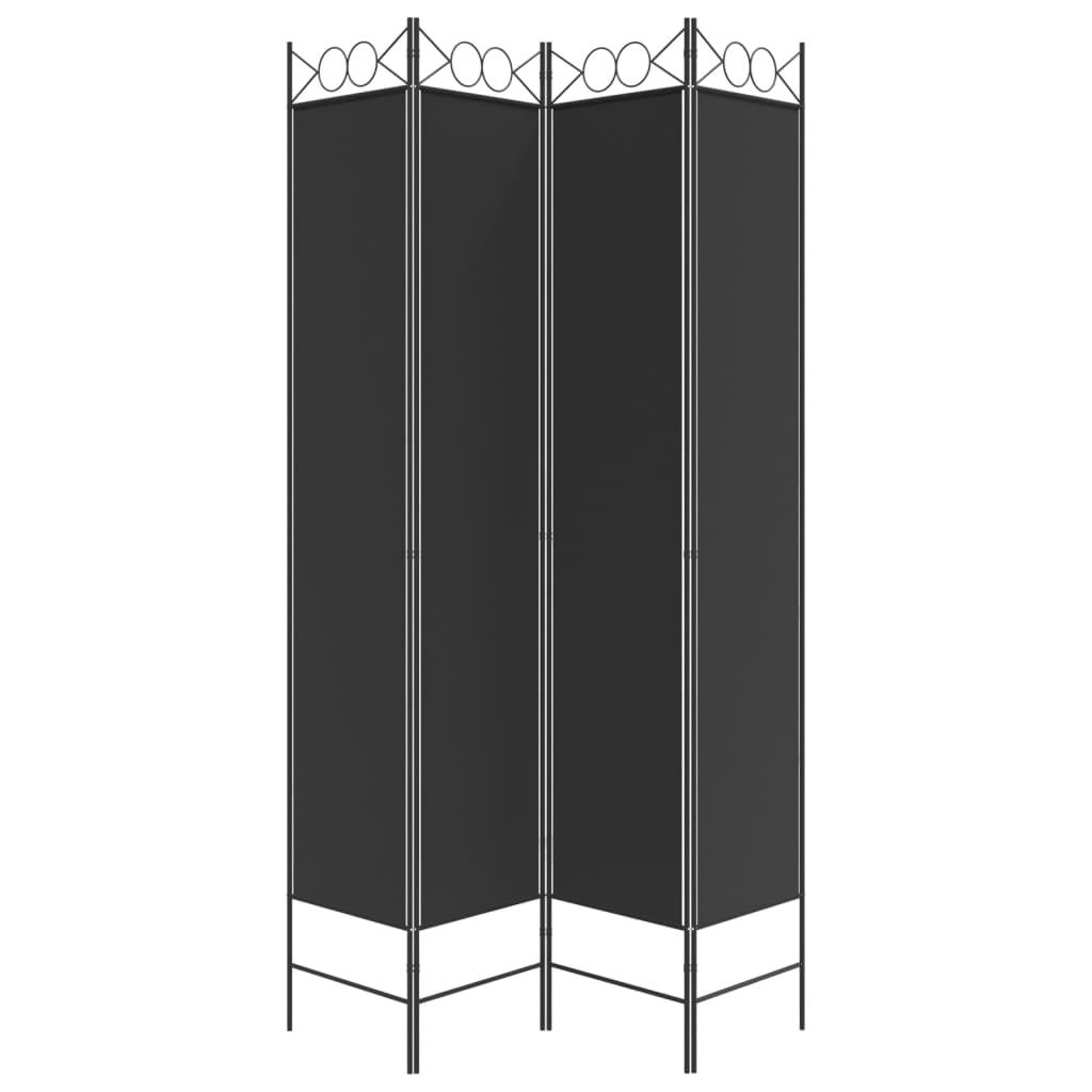 4-Panel Room Divider Black 63"x86.6" Fabric at Set Shop and Smile