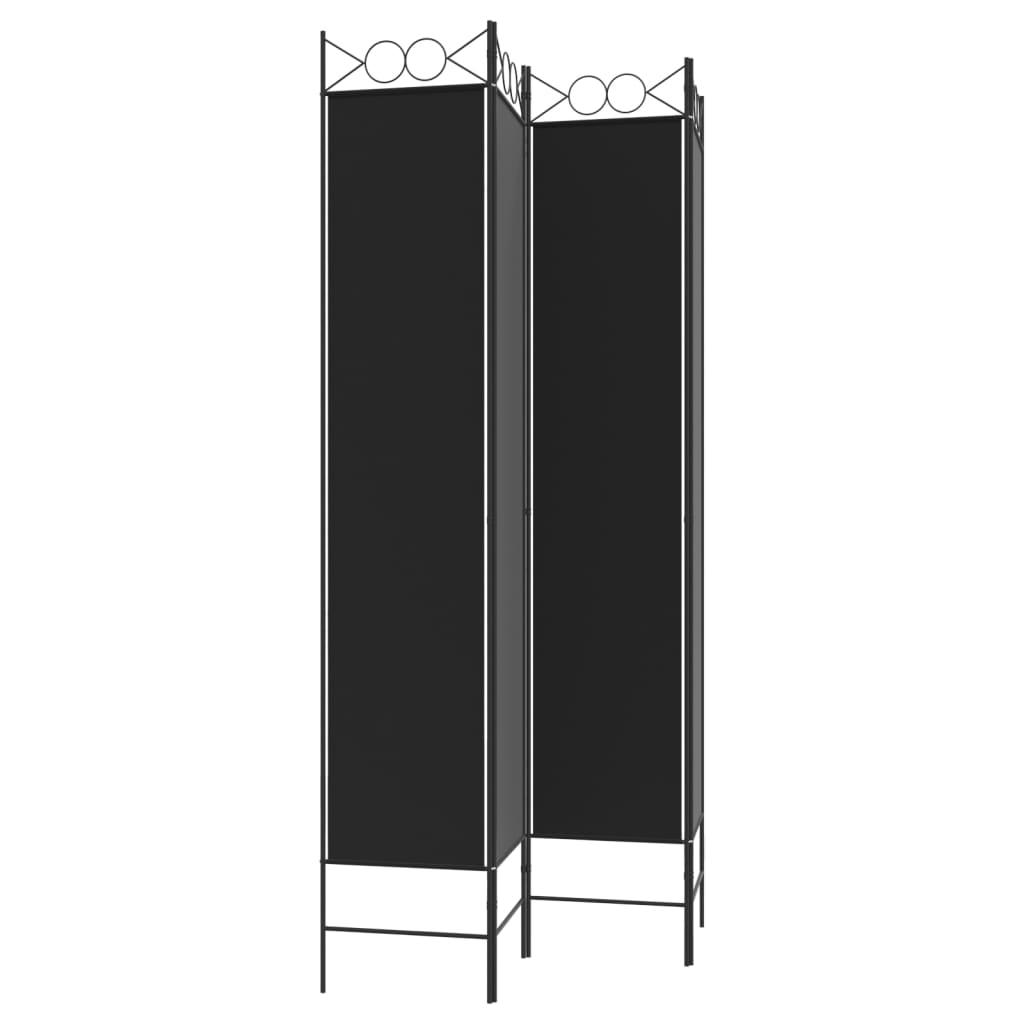 4-Panel Room Divider Black 63"x86.6" Fabric at Set Shop and Smile
