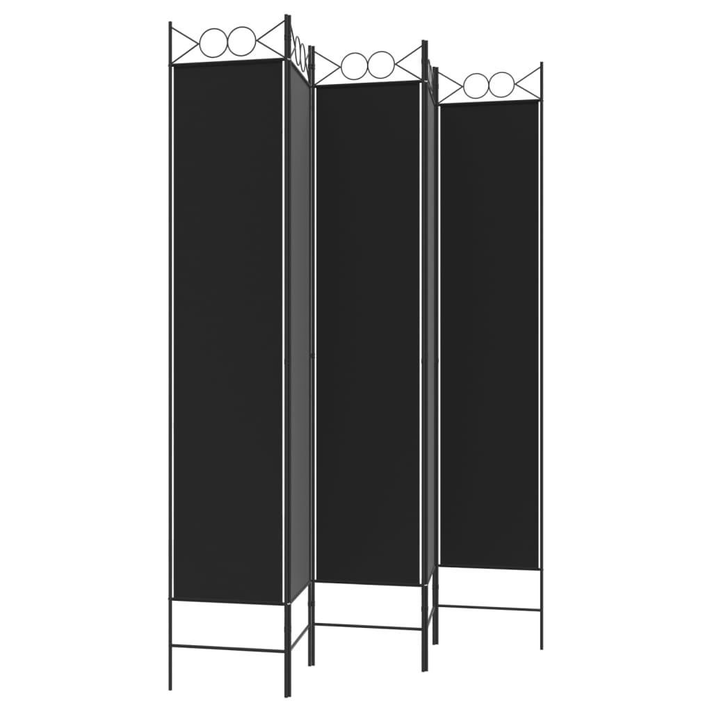 5-Panel Room Divider Black 78.7"x86.6" Fabric at Set Shop and Smile