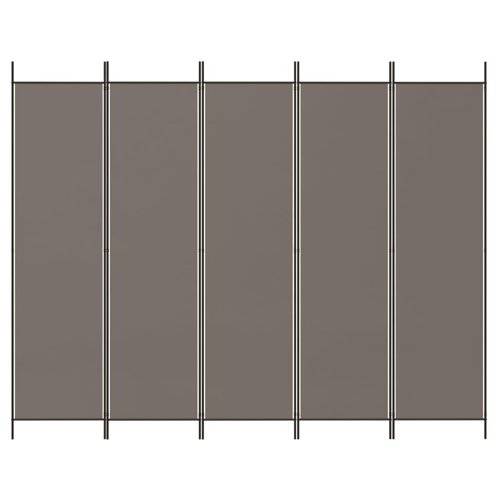 5-Panel Room Divider Anthracite 98.4"x78.7" Fabric at Set Shop and Smile