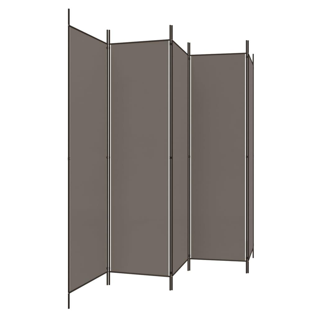 5-Panel Room Divider Anthracite 98.4"x78.7" Fabric at Set Shop and Smile