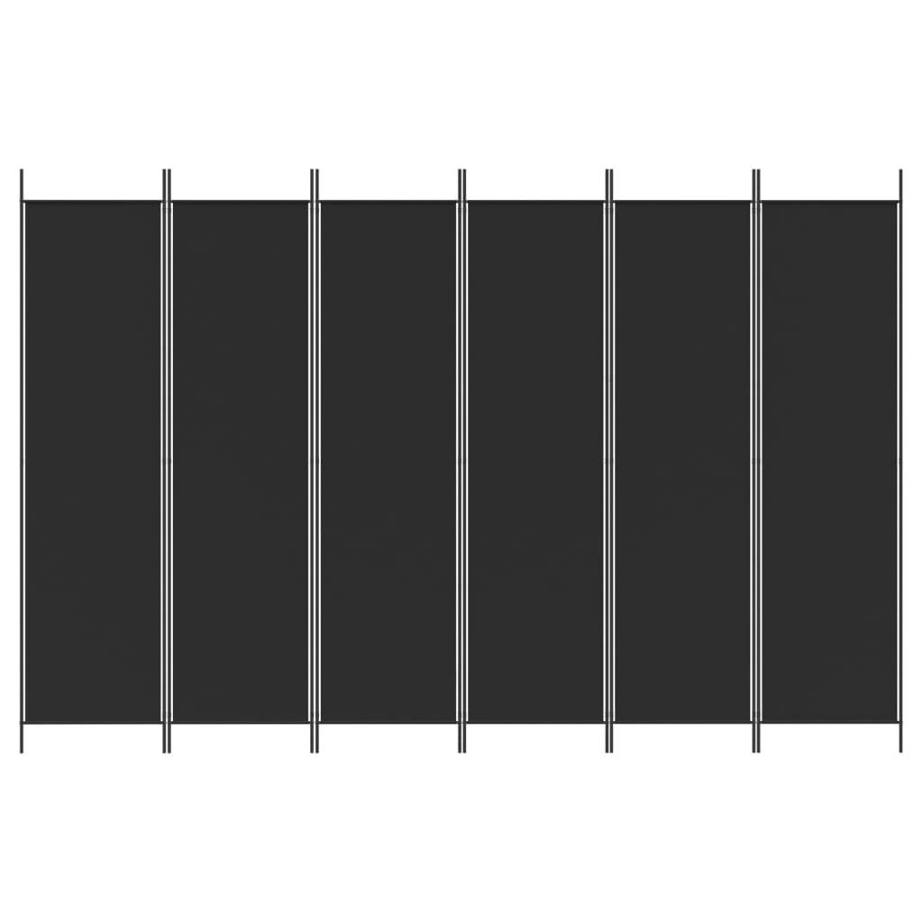 6-Panel Room Divider Black 118.1"x78.7" Fabric at Set Shop and Smile