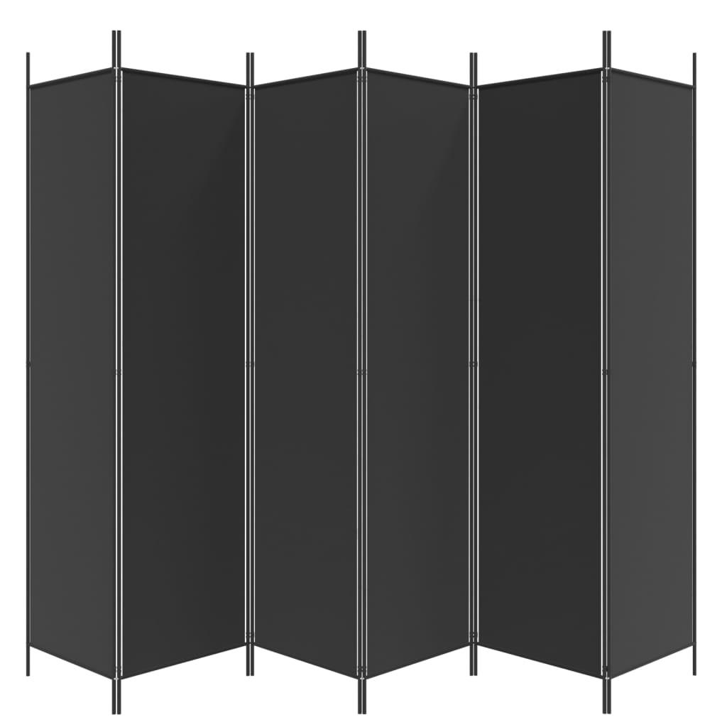 6-Panel Room Divider Black 118.1"x78.7" Fabric at Set Shop and Smile