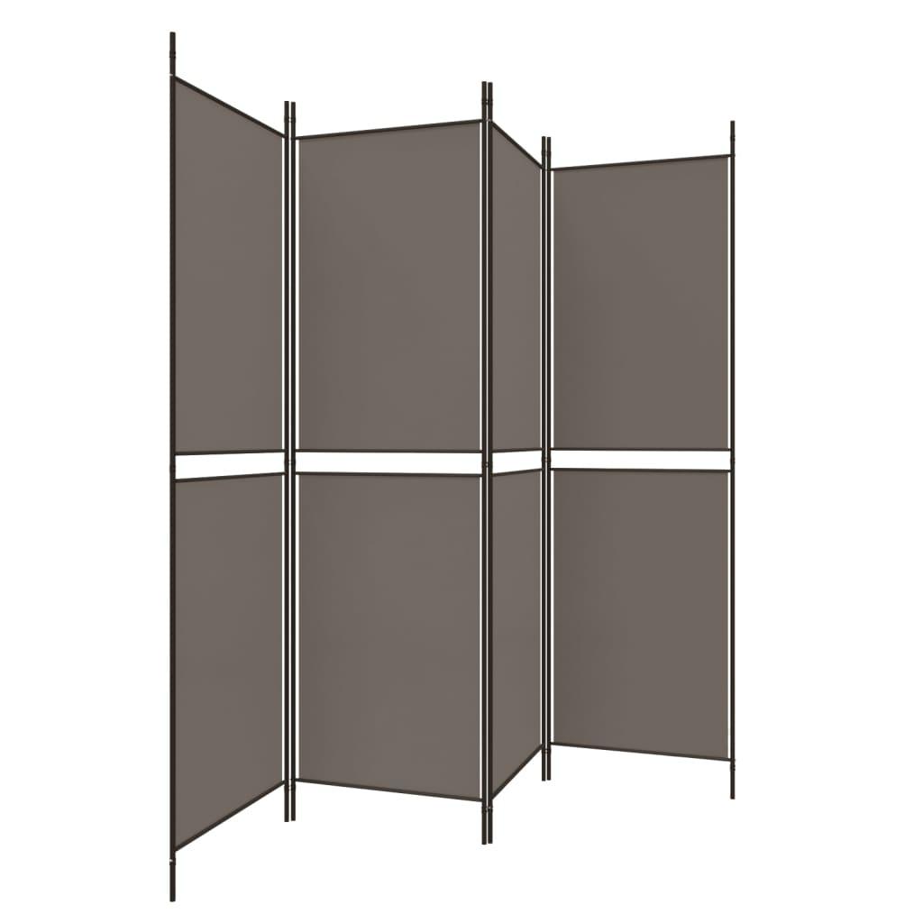 4-Panel Room Divider Anthracite 78.7"x70.9" Fabric at Set Shop and Smile