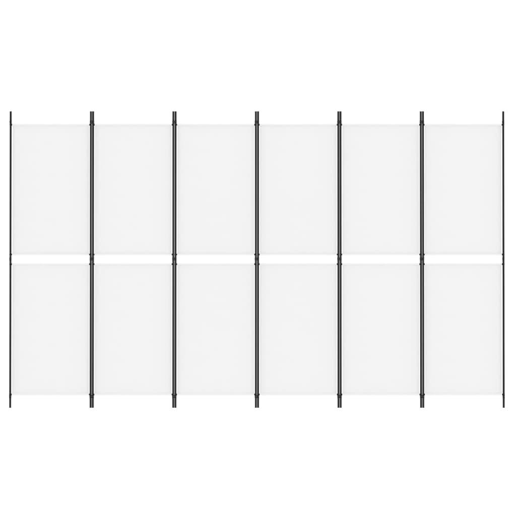 6-Panel Room Divider White 118.1"x70.9" Fabric at Set Shop and Smile