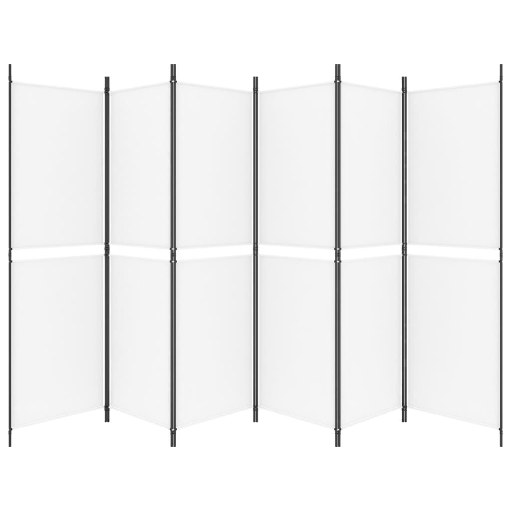 6-Panel Room Divider White 118.1"x70.9" Fabric at Set Shop and Smile