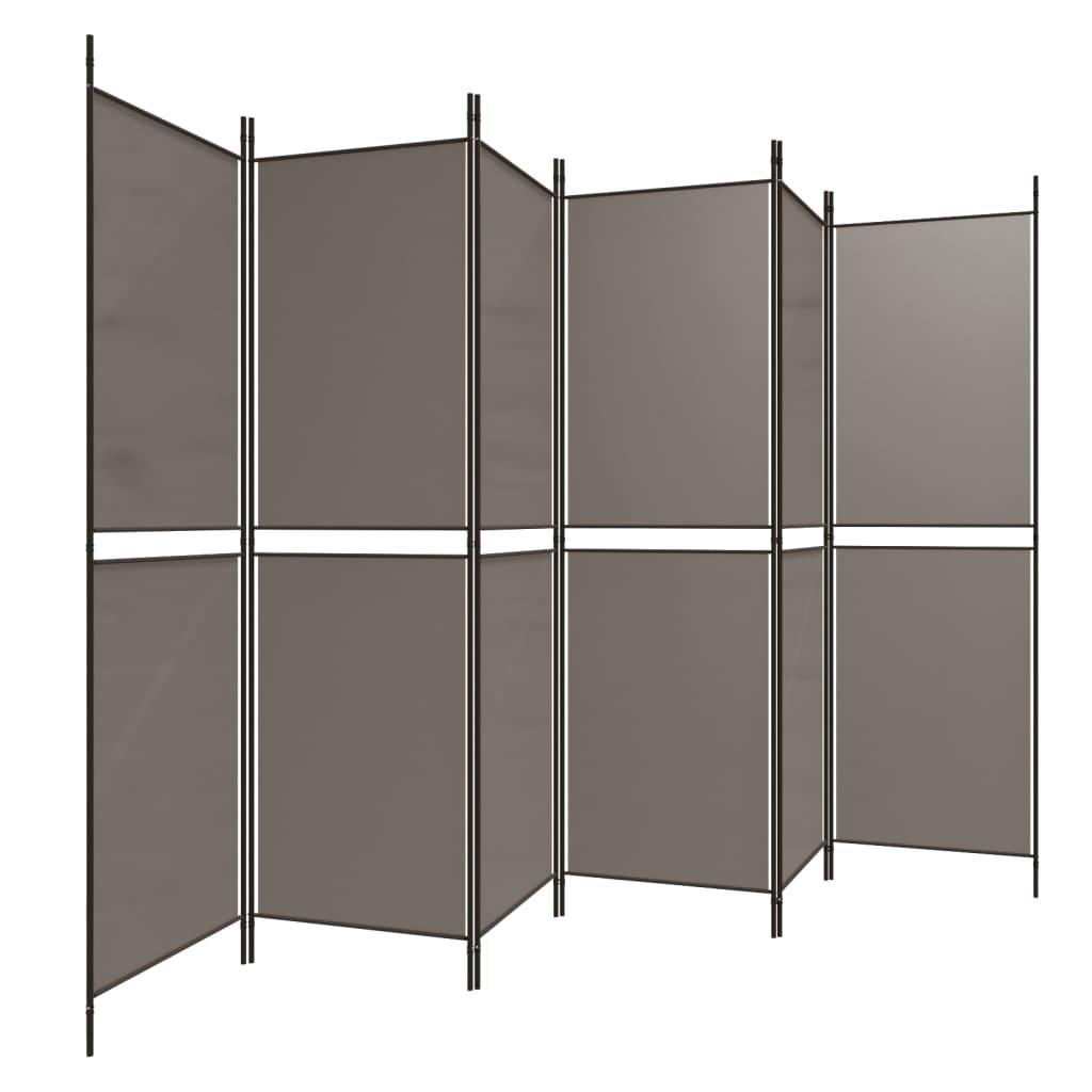 6-Panel Room Divider Anthracite 118.1"x70.9" Fabric at Set Shop and Smile