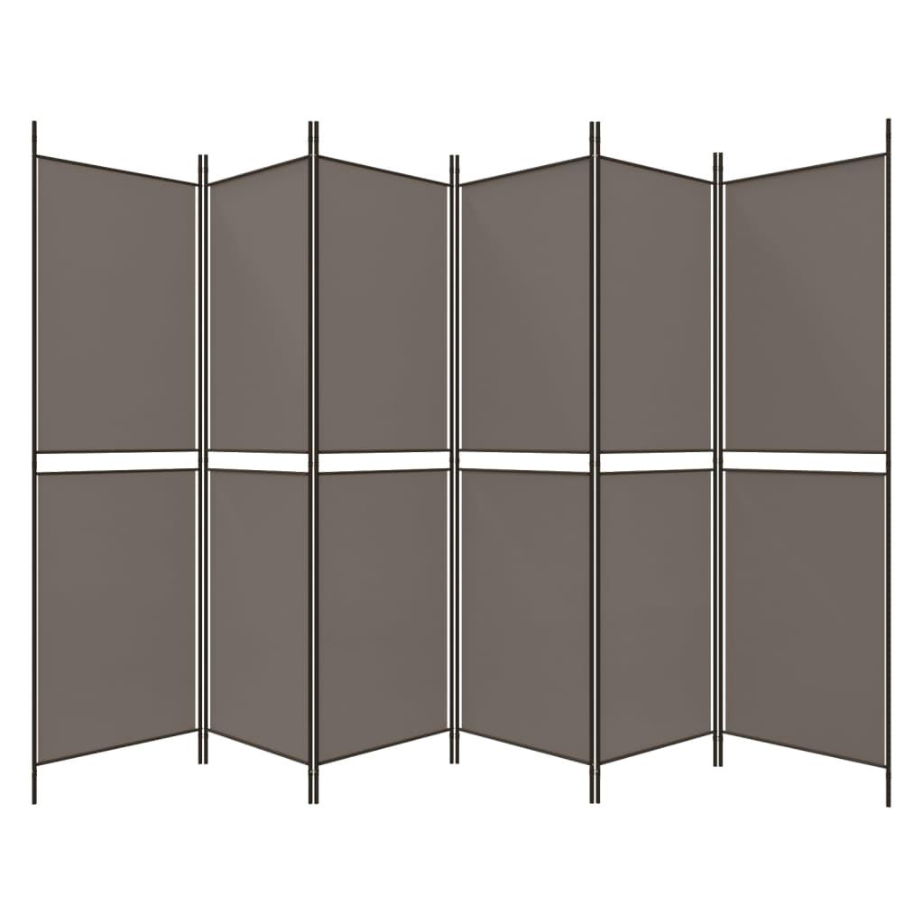 6-Panel Room Divider Anthracite 118.1"x70.9" Fabric at Set Shop and Smile