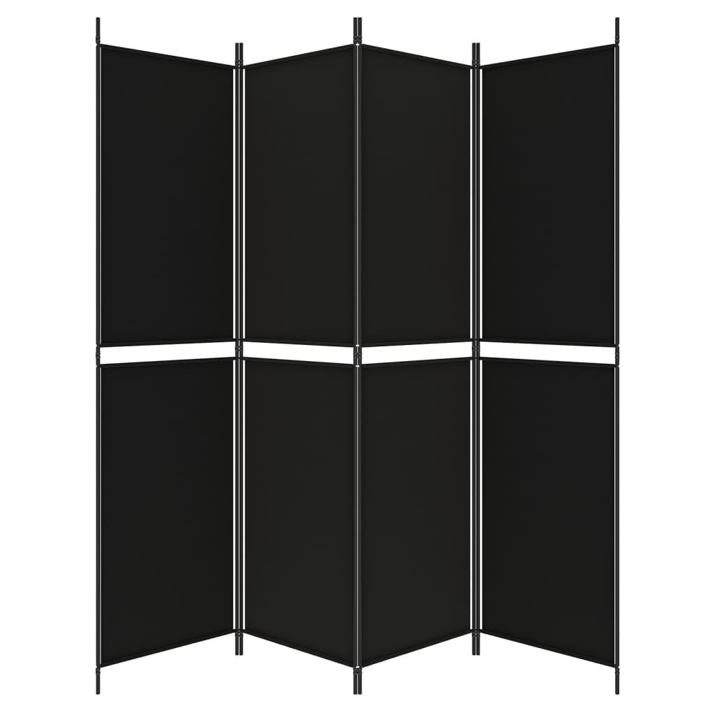 4-Panel Room Divider Black 78.7"x78.7" Fabric at Set Shop and Smile