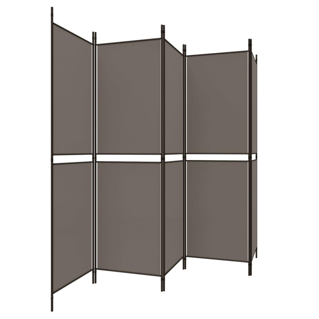 5-Panel Room Divider Anthracite 98.4"x78.7" Fabric at Set Shop and Smile