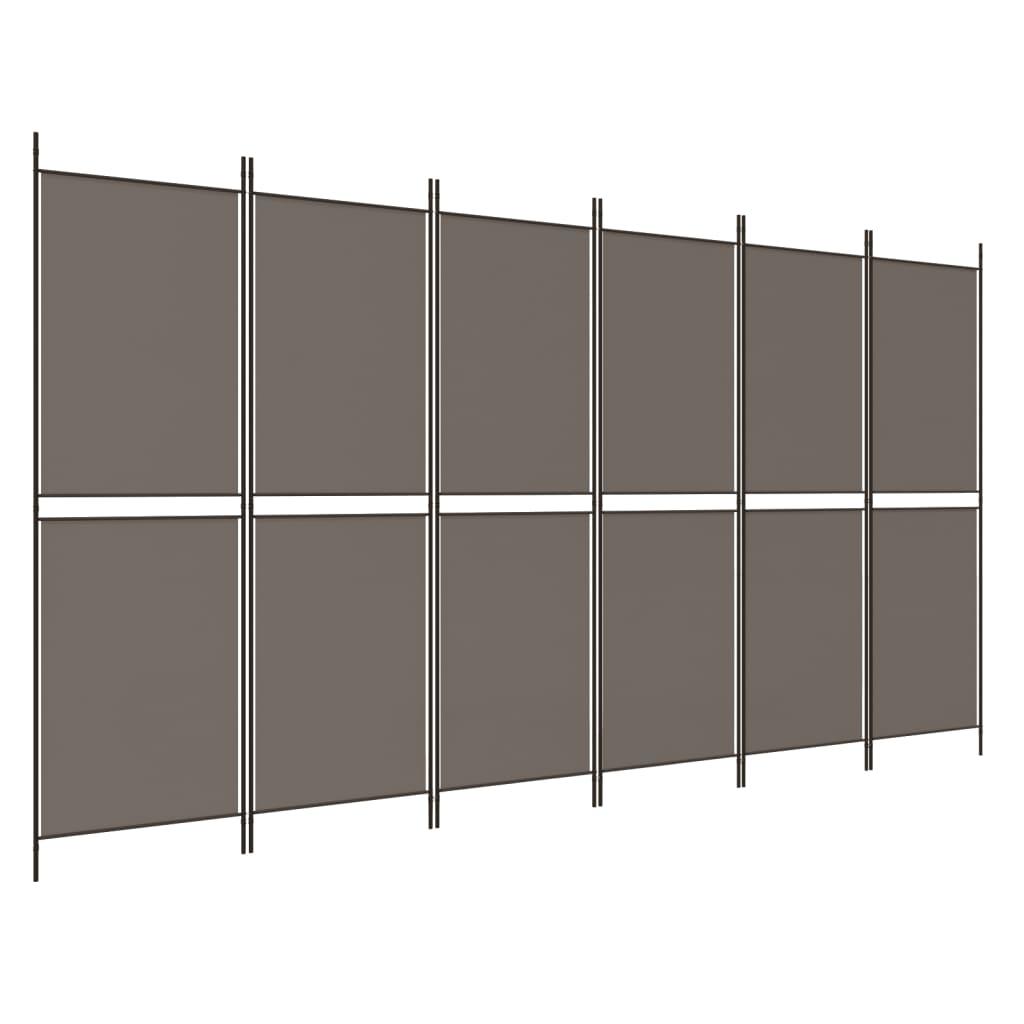 6-Panel Room Divider Anthracite 118.1"x78.7" Fabric at Set Shop and Smile