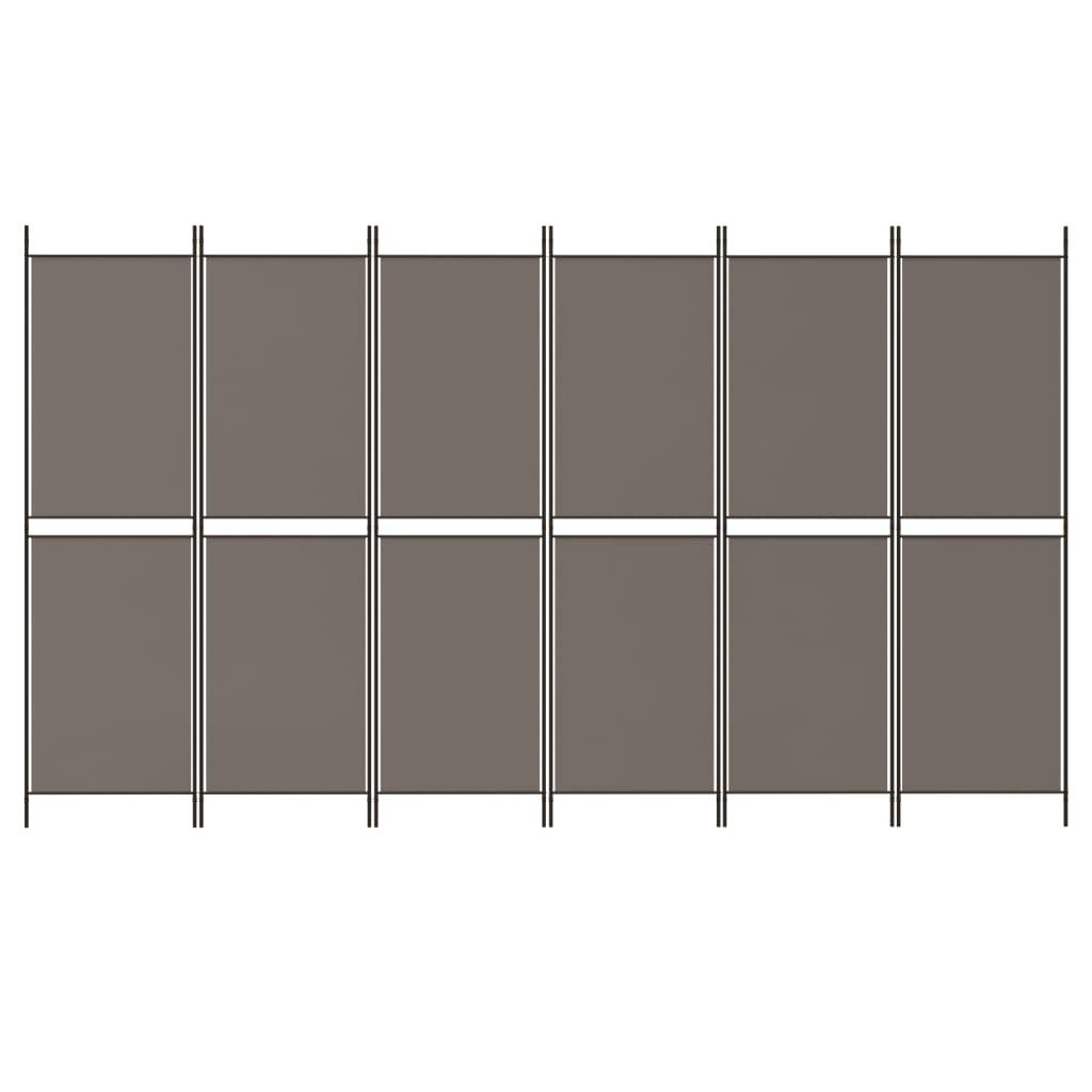 6-Panel Room Divider Anthracite 118.1"x78.7" Fabric at Set Shop and Smile