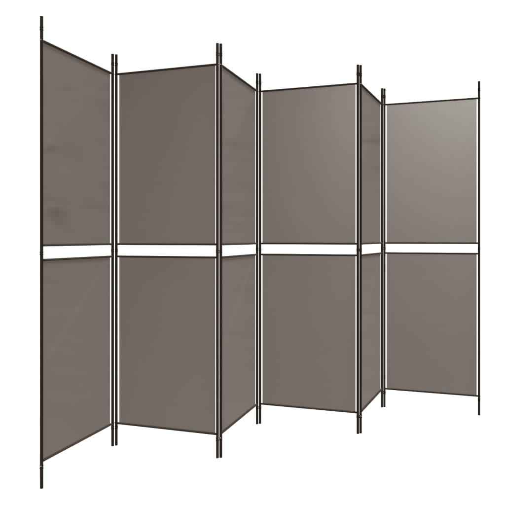 6-Panel Room Divider Anthracite 118.1"x78.7" Fabric at Set Shop and Smile