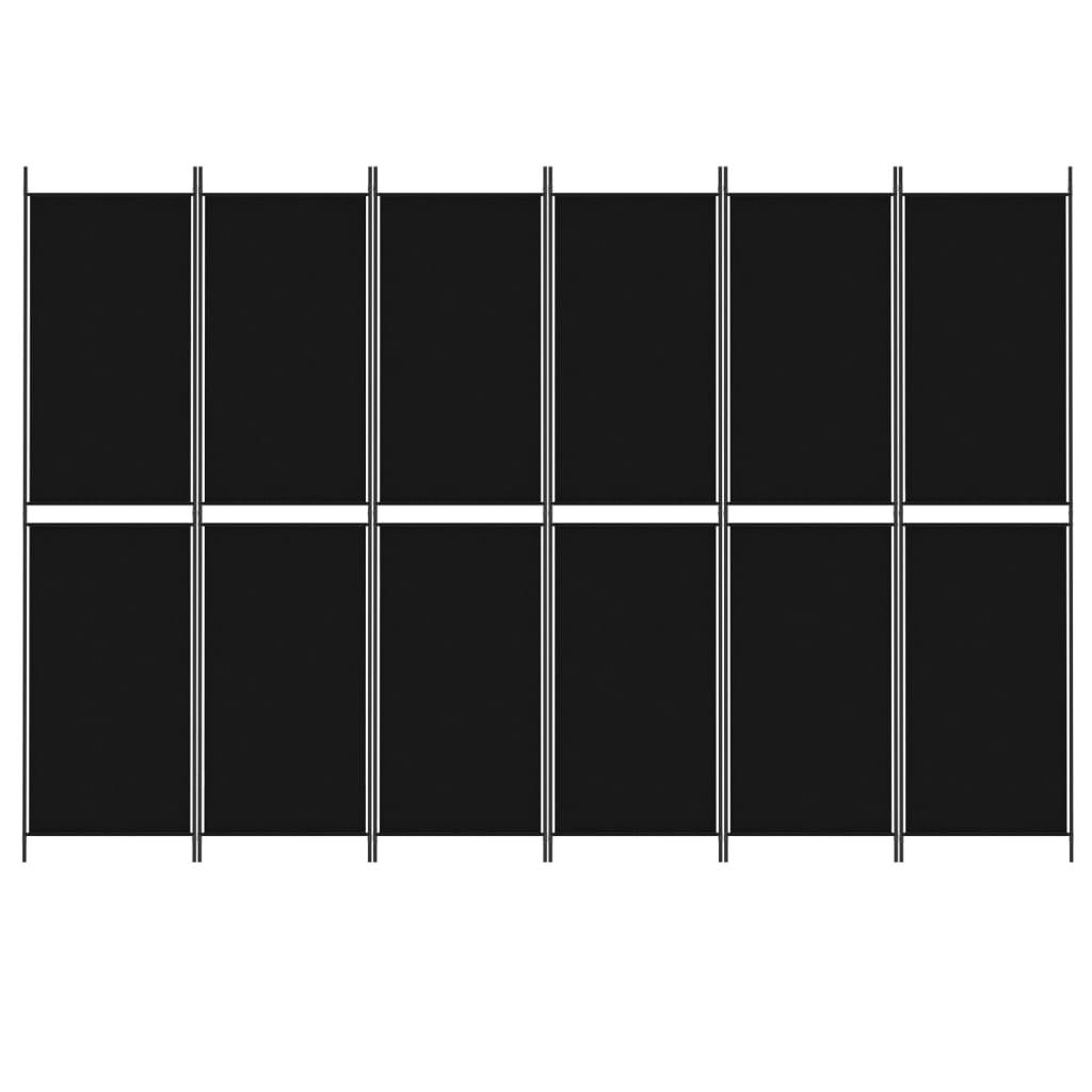 6-Panel Room Divider Black 118.1"x78.7" Fabric at Set Shop and Smile