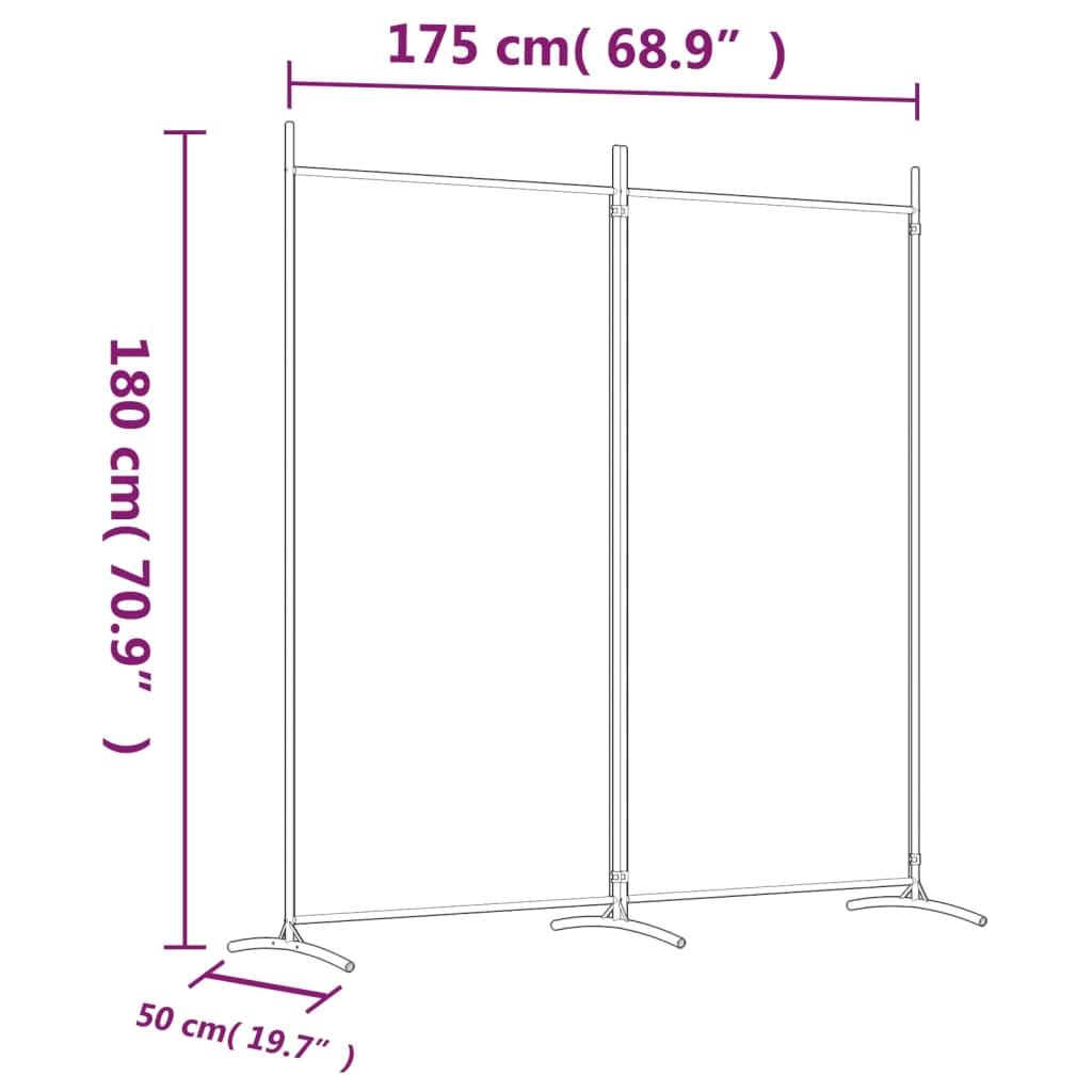 2-Panel Room Divider White 68.9"x70.9" Fabric at Set Shop and Smile