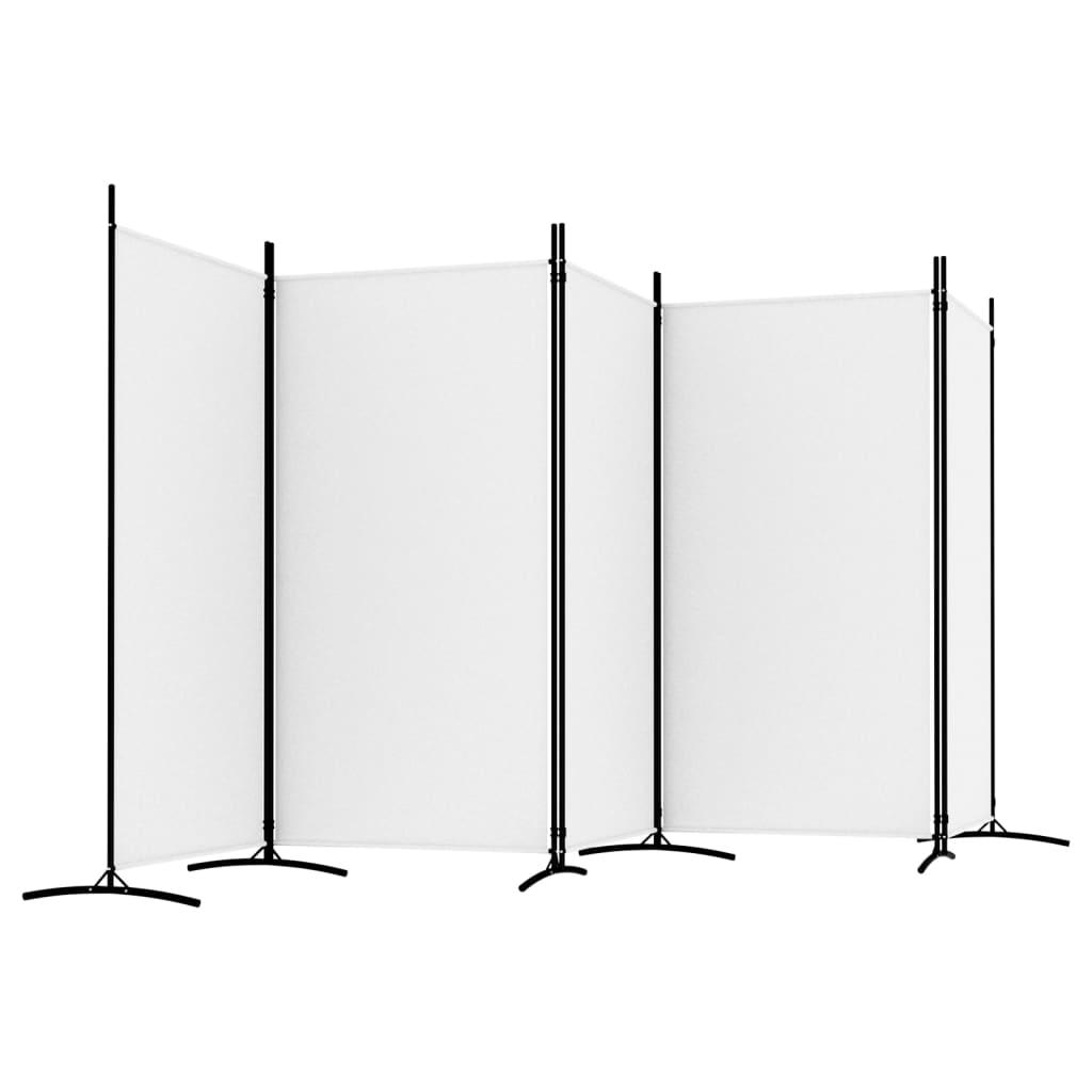 5-Panel Room Divider White 170.5"x70.9" Fabric at Set Shop and Smile