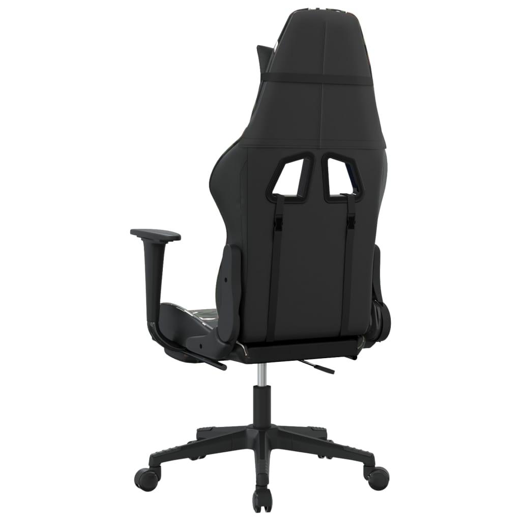 Gaming Chair with Footrest Black and Camouflage Faux Leather at Set Shop and Smile