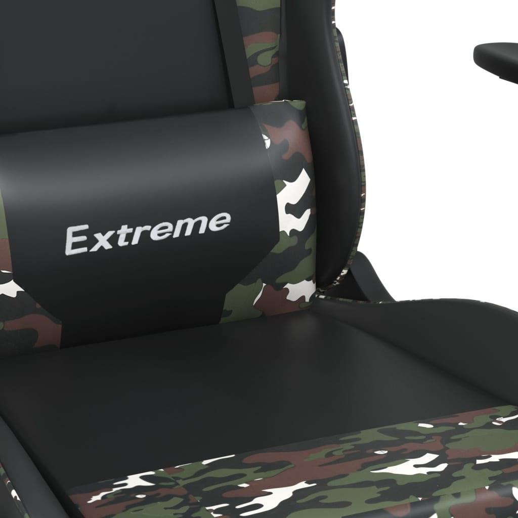 Gaming Chair with Footrest Black and Camouflage Faux Leather at Set Shop and Smile