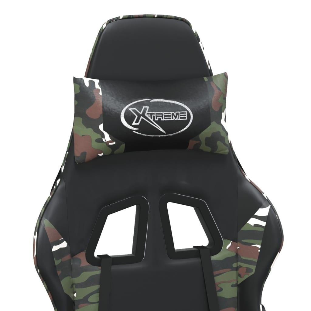 Gaming Chair with Footrest Black and Camouflage Faux Leather at Set Shop and Smile
