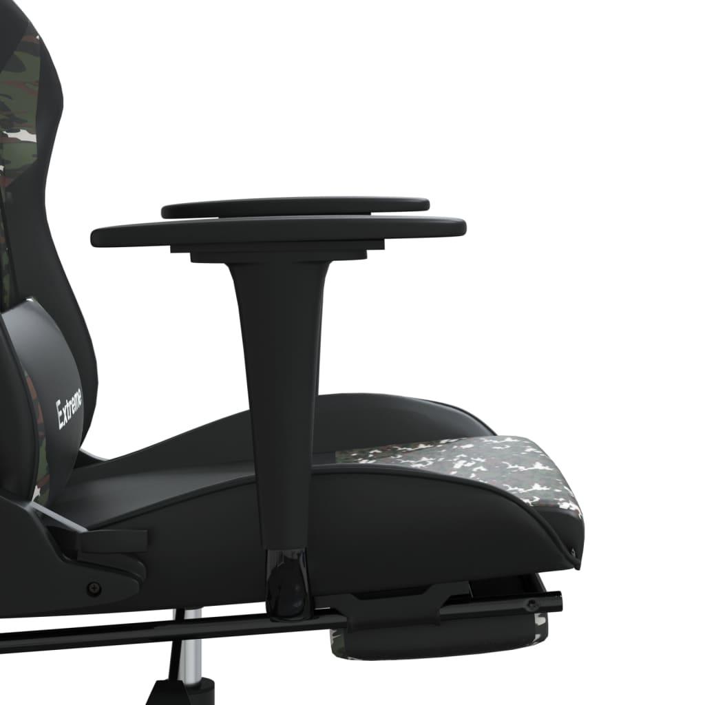 Gaming Chair with Footrest Black and Camouflage Faux Leather at Set Shop and Smile