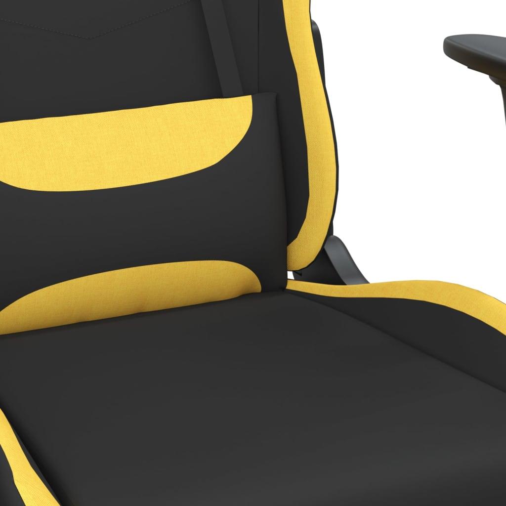 Gaming Chair with Footrest Black and Yellow Fabric at Set Shop and Smile