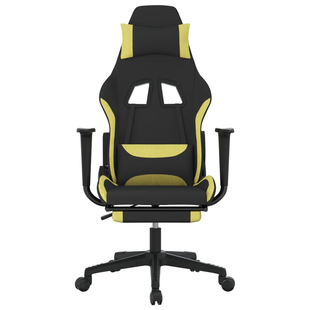 Gaming Chair with Footrest Black and Light Green Fabric at Set Shop and Smile