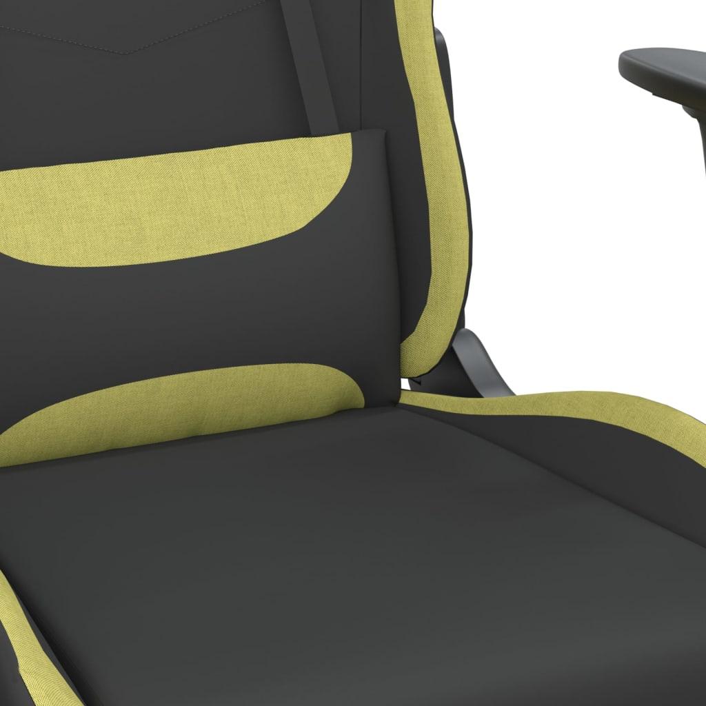 Gaming Chair with Footrest Black and Light Green Fabric at Set Shop and Smile