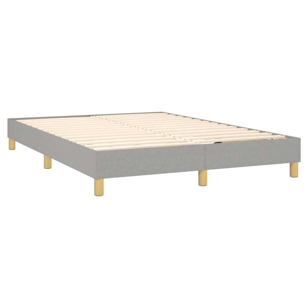 Box Spring Bed Frame Light Gray 59.8"x79.9" Queen Fabric at Set Shop and Smile