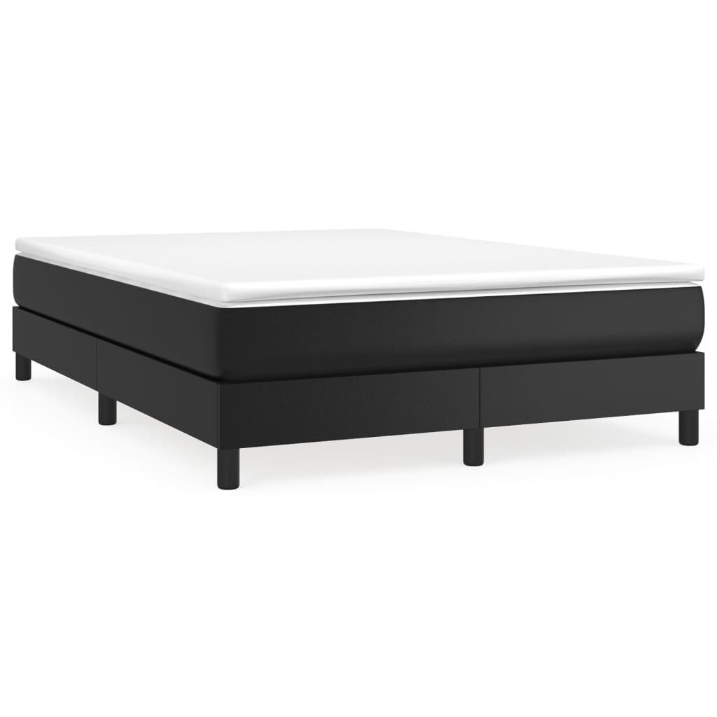 Box Spring Bed Frame Black 53.9"x74.8" Full Faux Leather at Set Shop and Smile