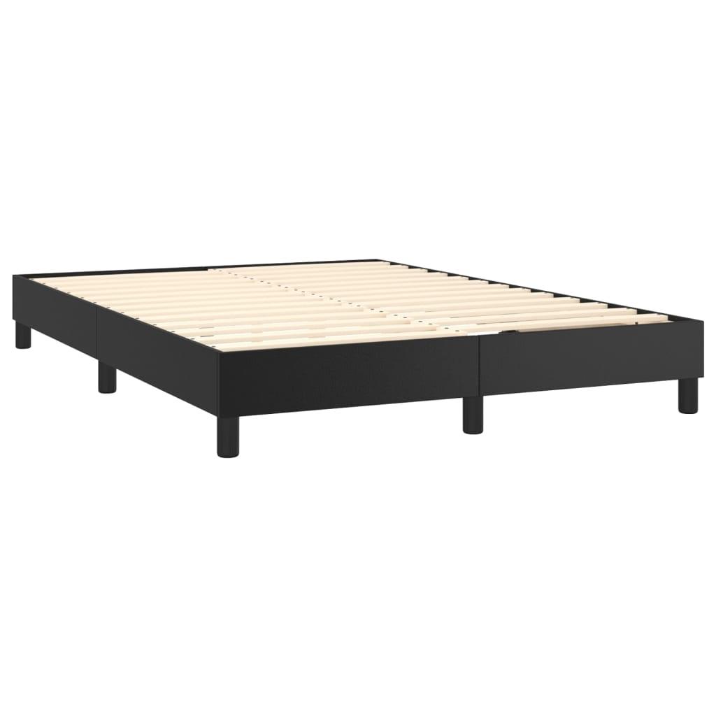 Box Spring Bed Frame Black 59.8"x79.9" Queen Faux Leather at Set Shop and Smile
