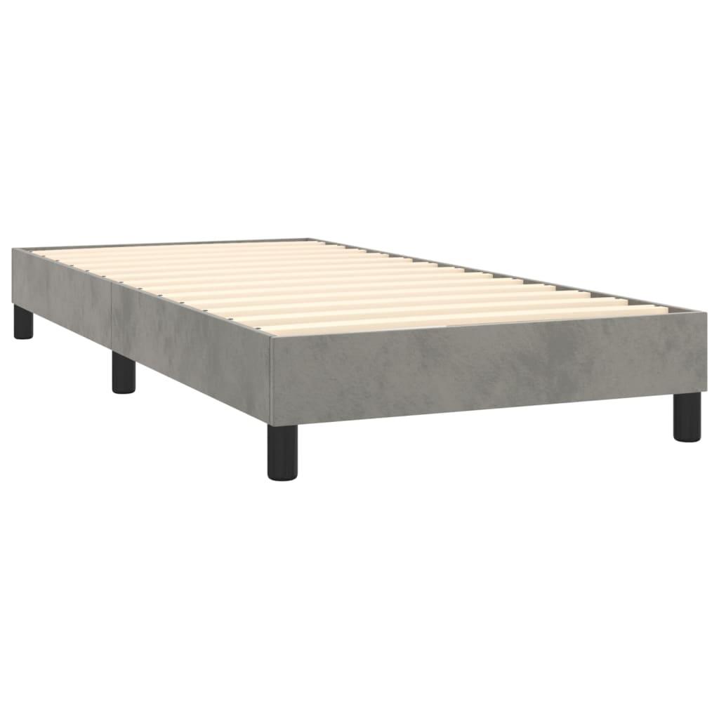 Box Spring Bed Frame Light Gray 39.4"x74.8" Twin Velvet at Set Shop and Smile
