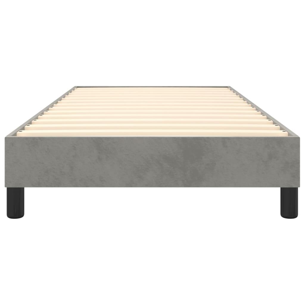 Box Spring Bed Frame Light Gray 39.4"x74.8" Twin Velvet at Set Shop and Smile