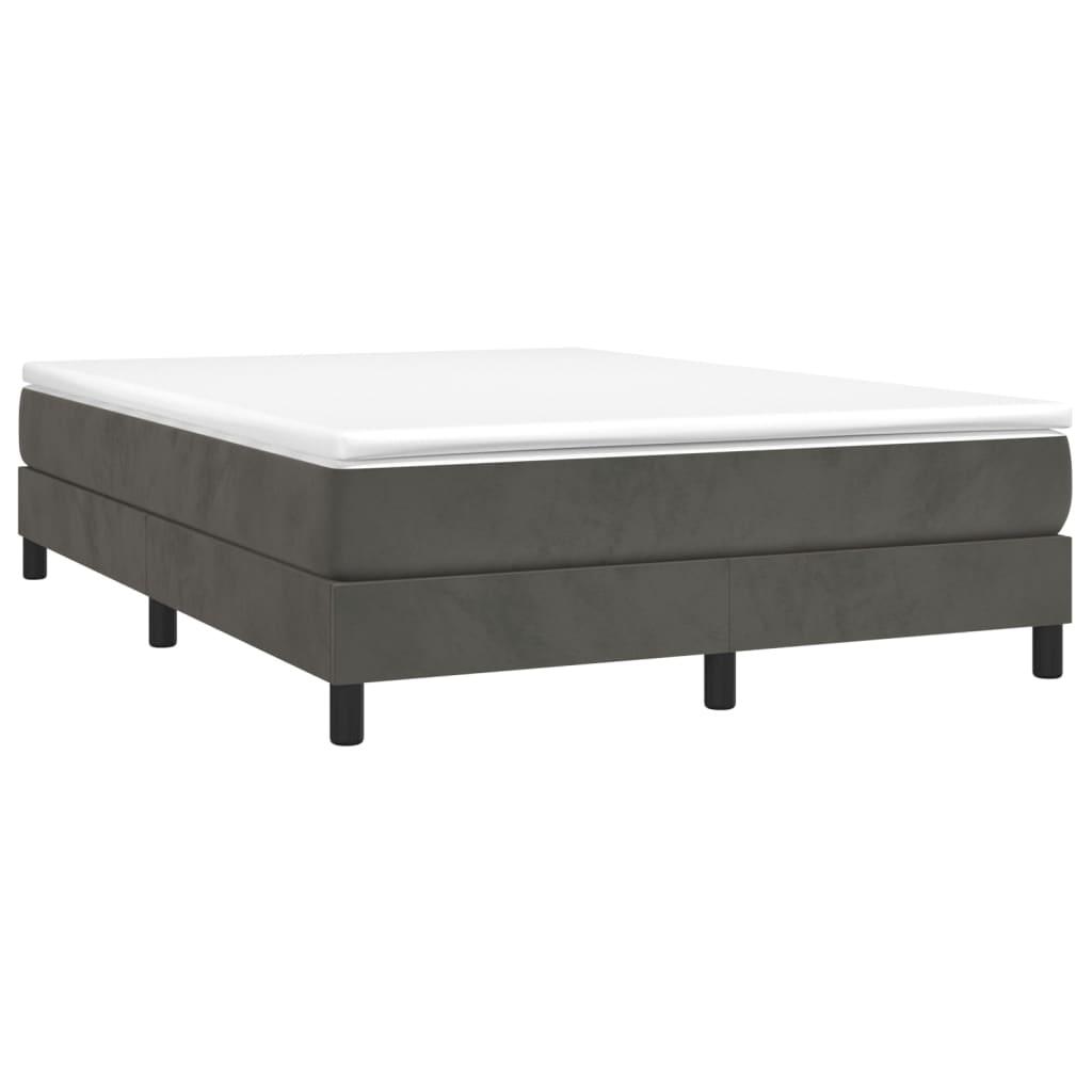 Box Spring Bed Frame Dark Gray 59.8"x79.9" Queen Velvet at Set Shop and Smile
