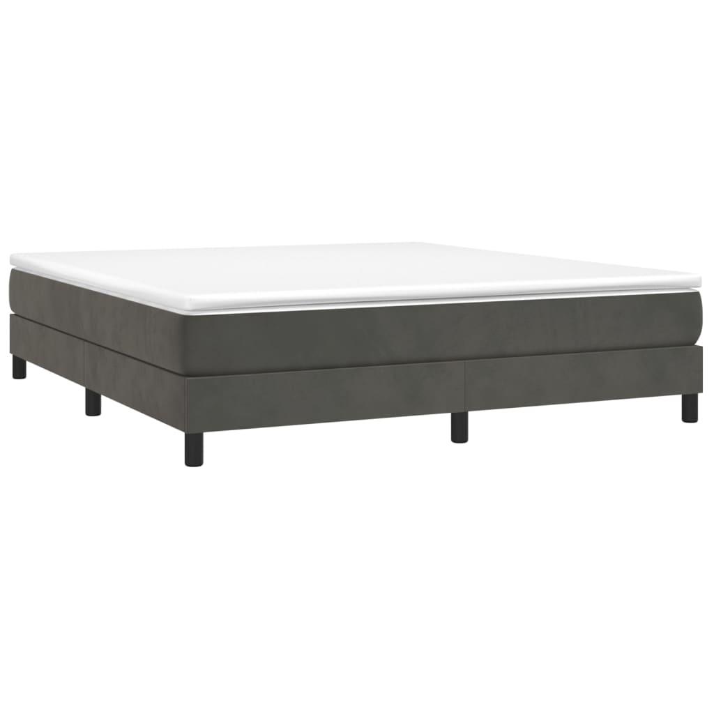 Box Spring Bed Frame Dark Gray 76"x79.9" King Velvet at Set Shop and Smile