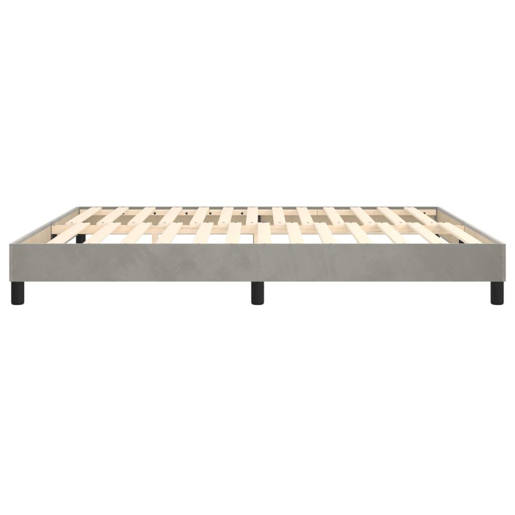 Box Spring Bed Frame Light Gray 72"x83.9" California King Velvet at Set Shop and Smile