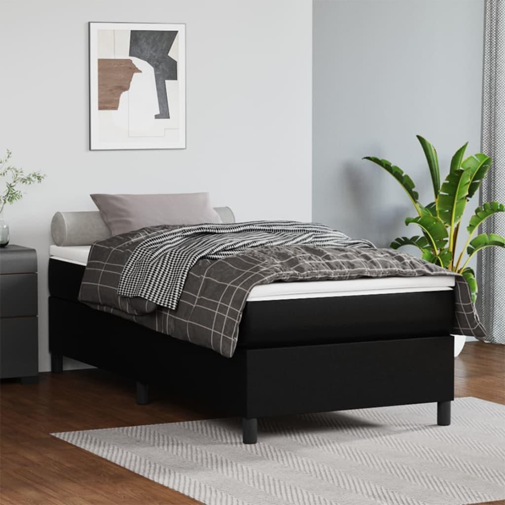 Box Spring Bed Frame Black 39.4"x79.9" Twin XL Faux Leather at Set Shop and Smile