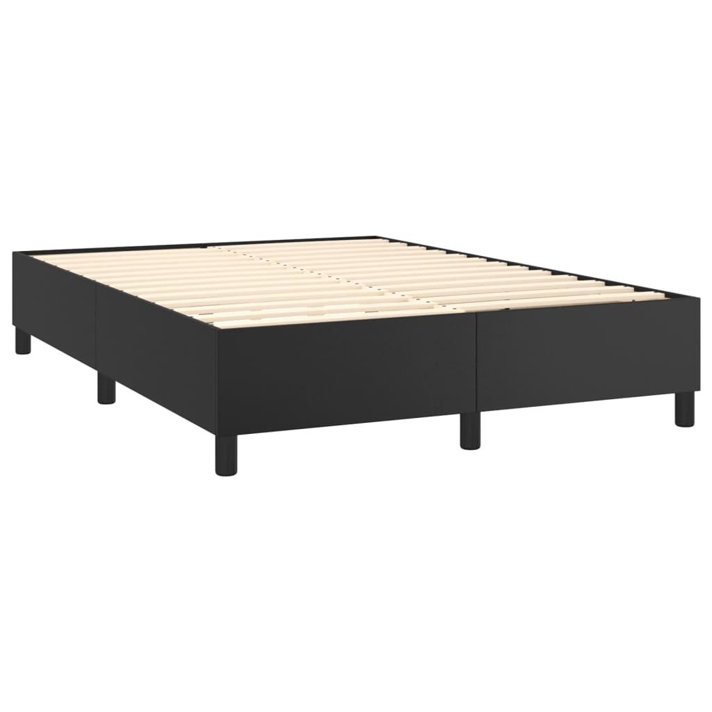 Box Spring Bed Frame Black 53.9"x74.8" Faux Leather at Set Shop and Smile