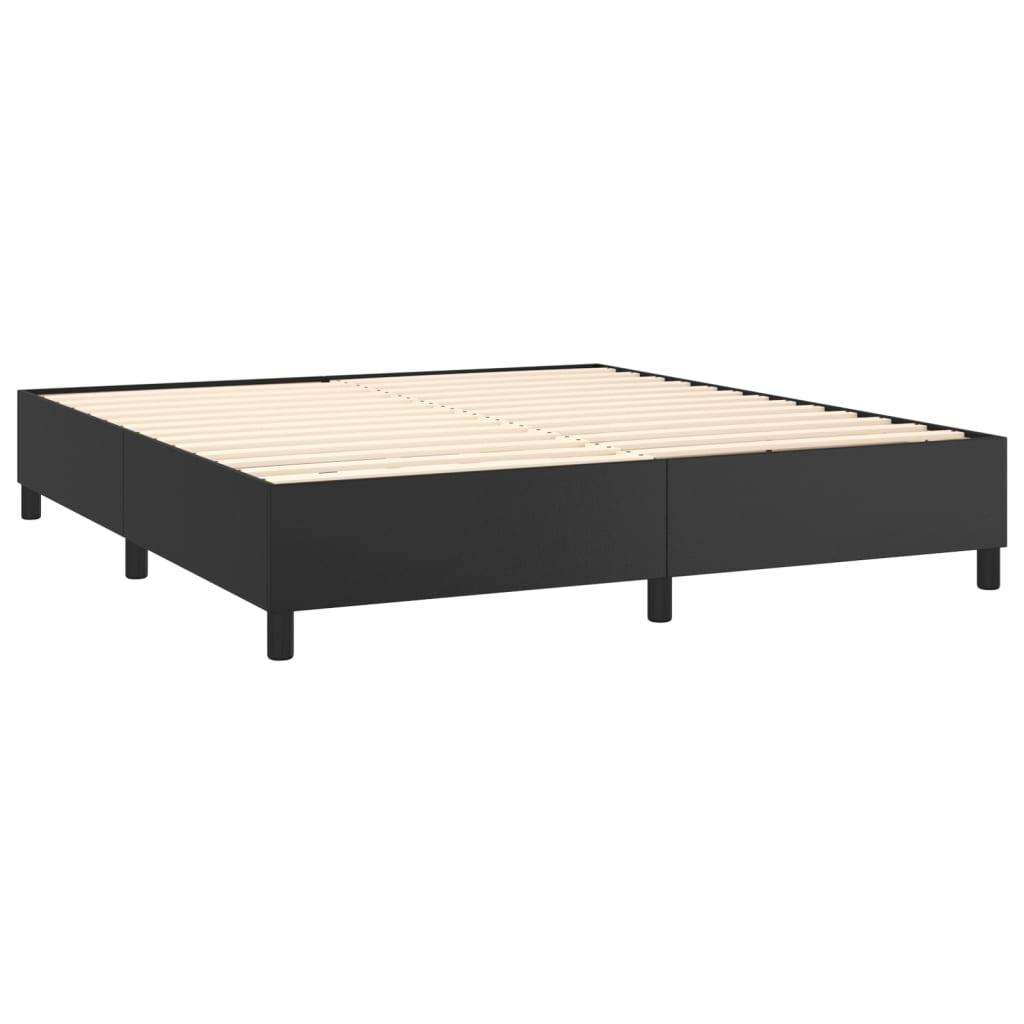 Box Spring Bed Frame Black 72"x83.9" California King Faux Leather at Set Shop and Smile
