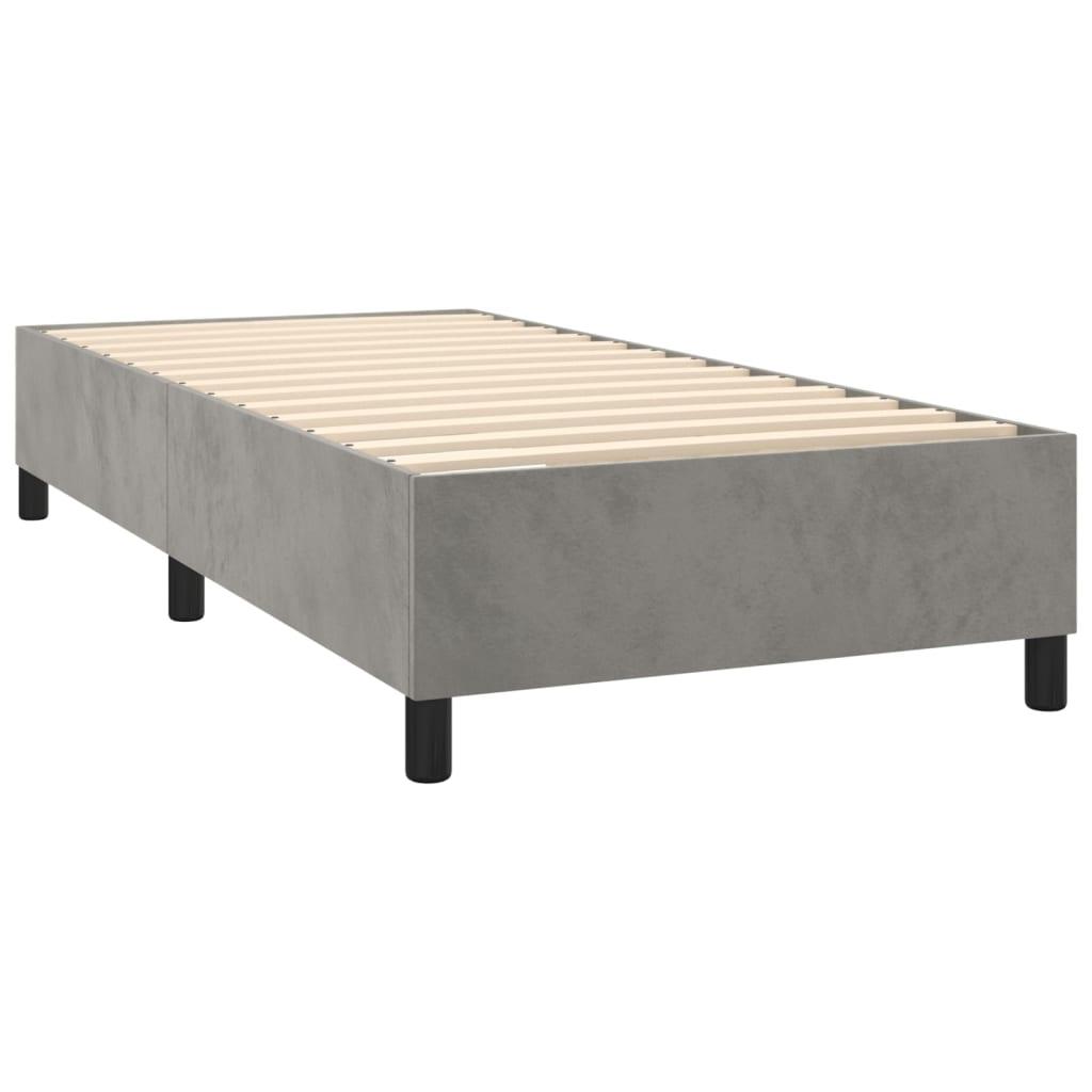 Box Spring Bed Frame Light Gray 39.4"x79.9" Twin XL Velvet at Set Shop and Smile