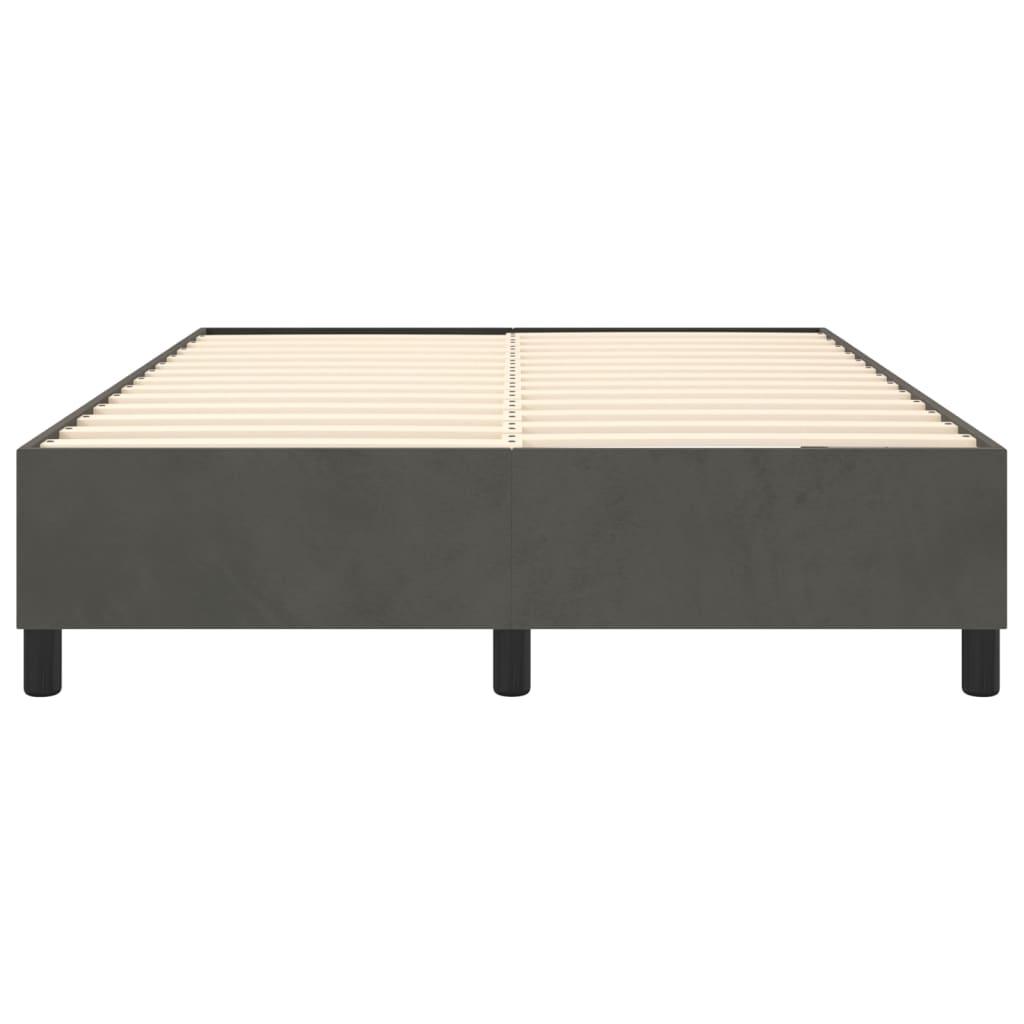 Box Spring Bed Frame Dark Gray 59.8"x79.9" Queen Velvet at Set Shop and Smile