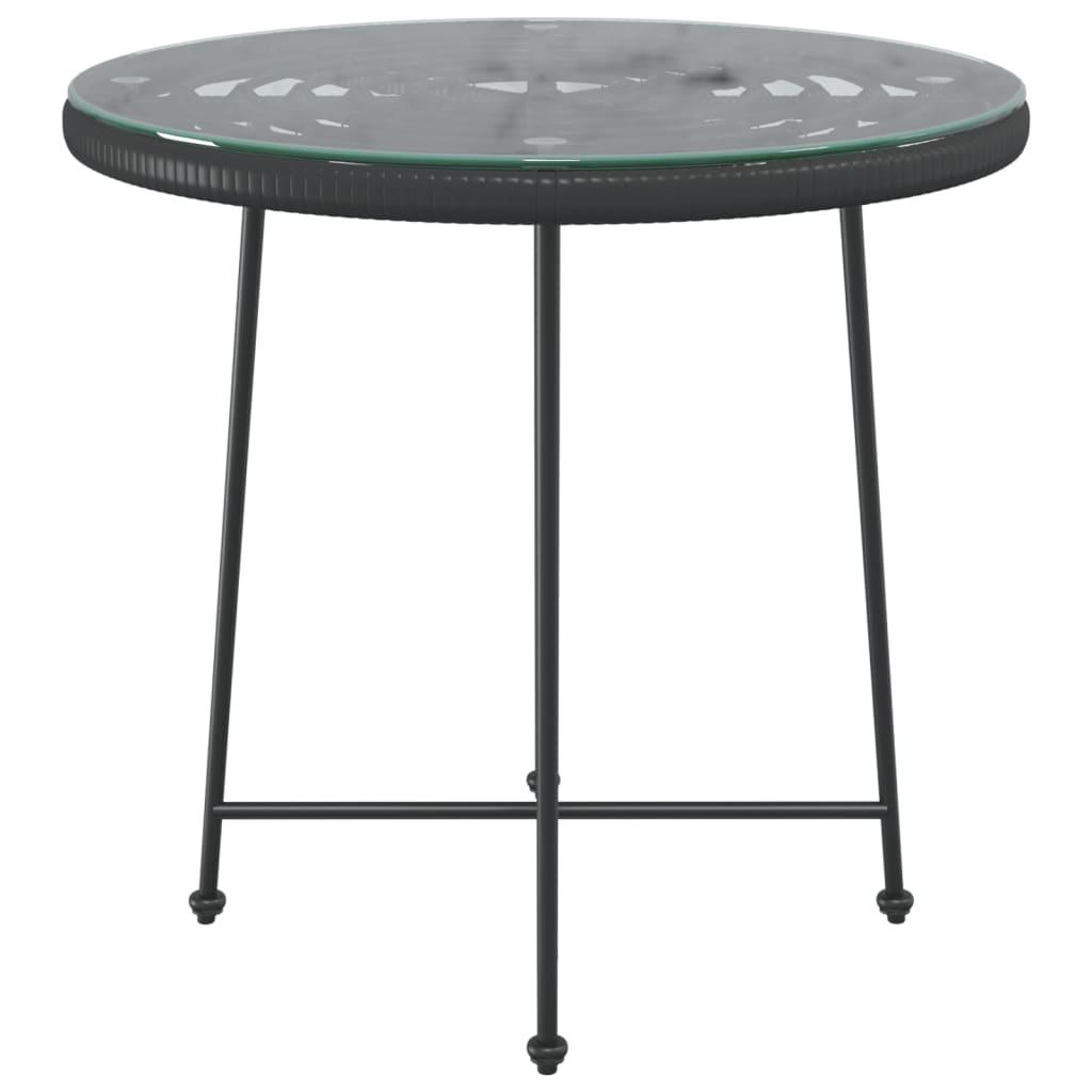 Dining Table Black Ø31.5" Tempered Glass and Steel at Set Shop and Smile