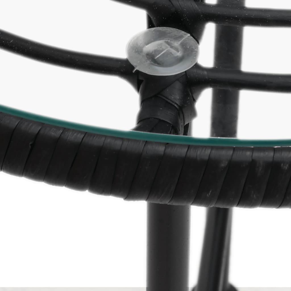 Dining Table Black Ø31.5" Tempered Glass and Steel at Set Shop and Smile