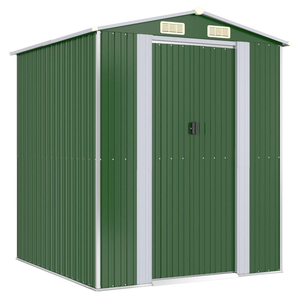 Garden Shed Green 75.6"x75.2"x87.8" Galvanized Steel at Set Shop and Smile